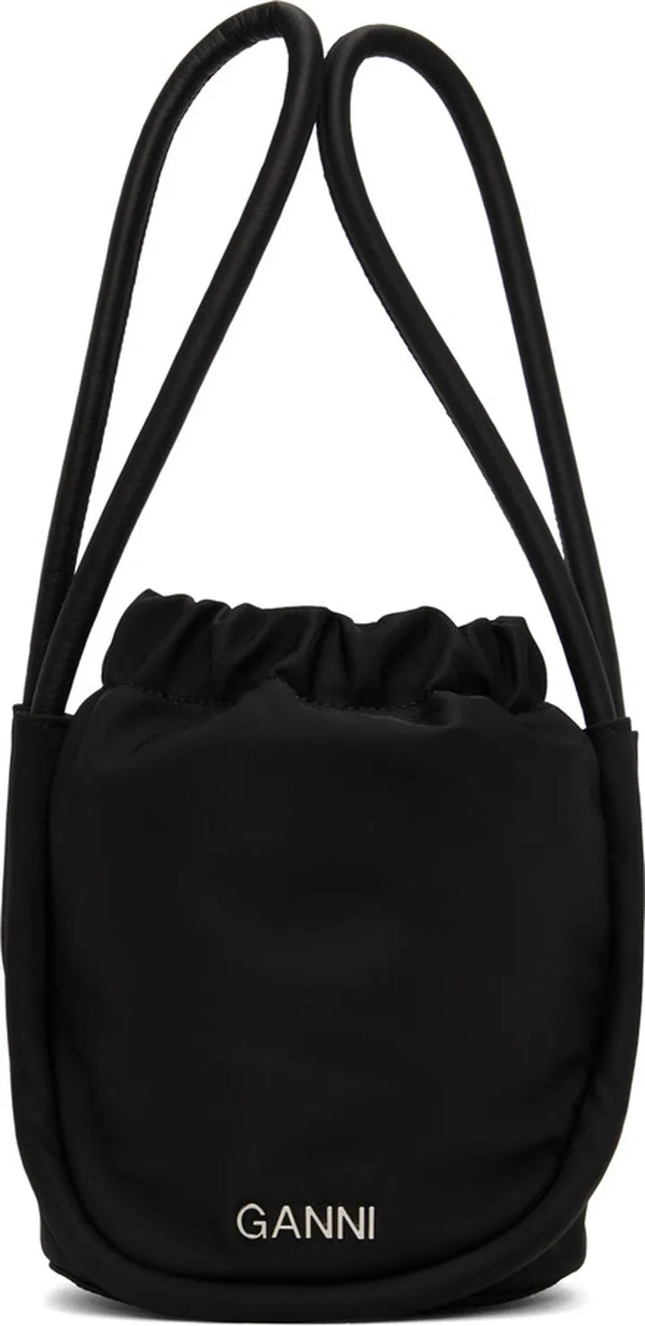 GANNI Black Mini Knot Bag