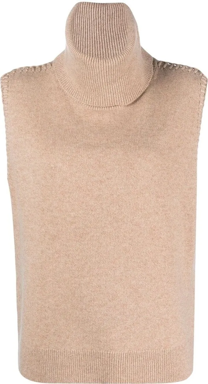 Roll-Neck Sleeveless Top