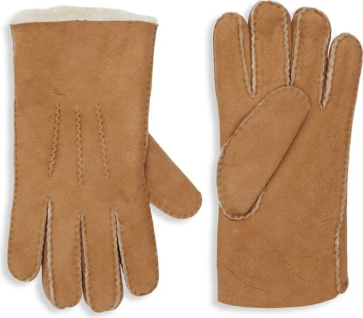 Shearling-Lined Suede Gloves