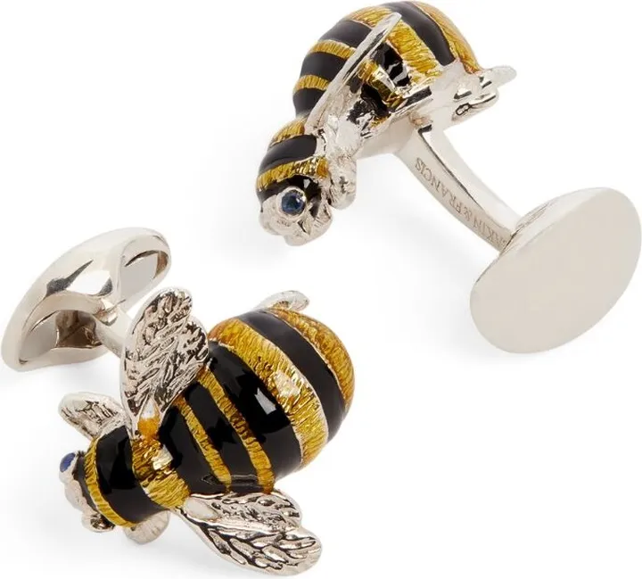 Deakin & Francis Sterling Silver Bumble Bee Cufflinks