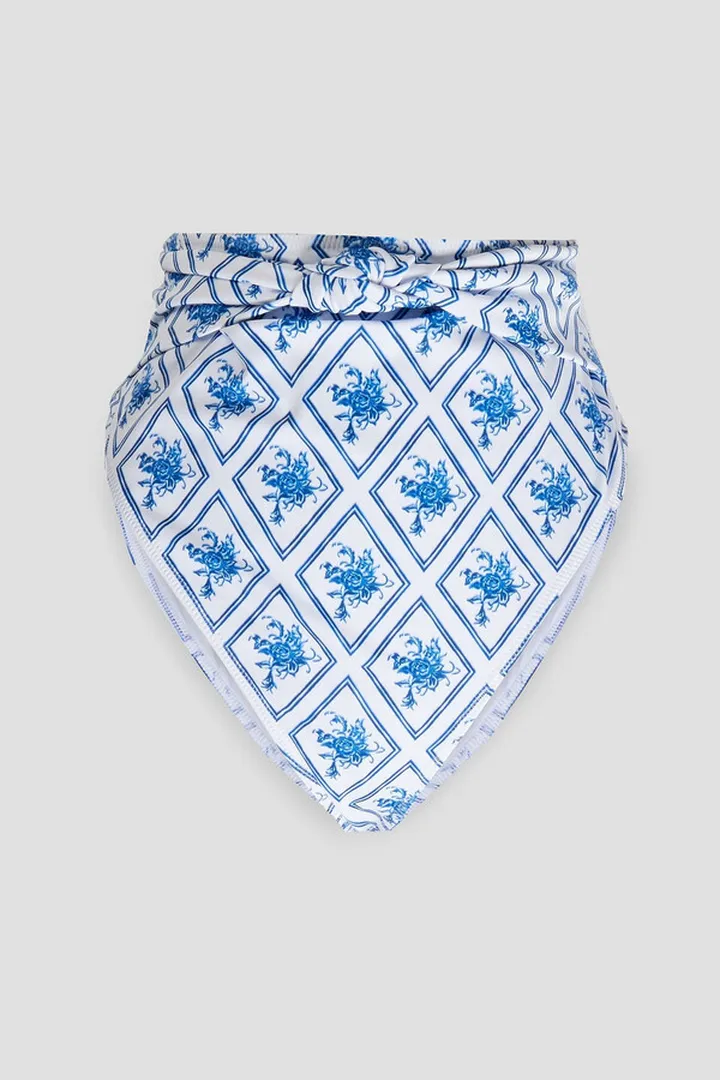 Evie twisted printed high-rise bikini briefs