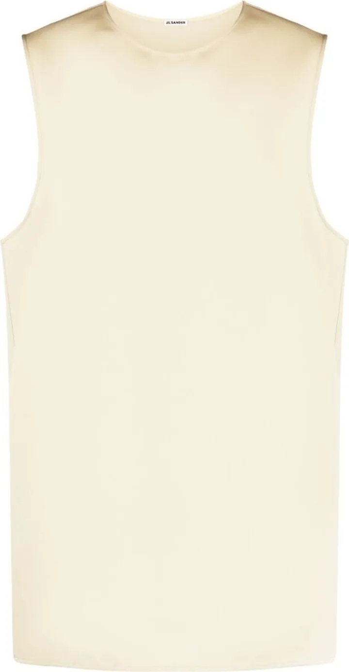 sleeveless plain wool T-shirt