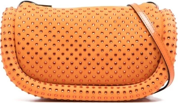 Orange Bumper-15 Crystal Embellished Cross Body Bag