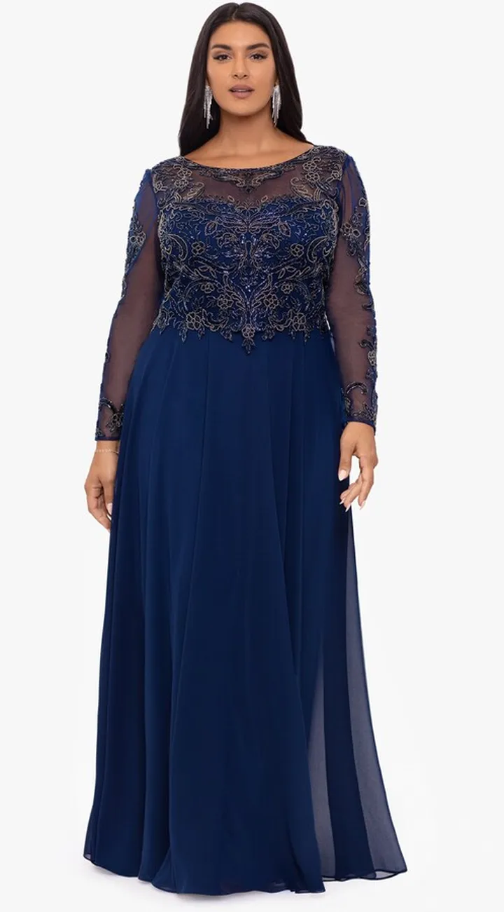Long Chiffon Skirt Beaded Top Dress