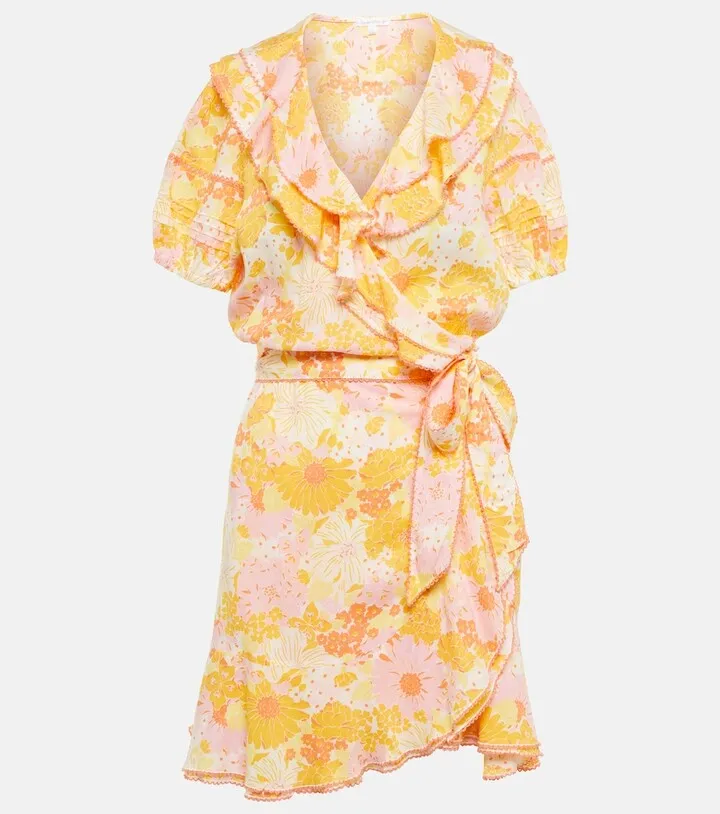 Aude floral wrap minidress