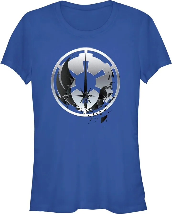 Junior's Star Wars: Obi-Wan Kenobi Jedi and Empire Logo T-Shirt - Royal Blue - 2X Large