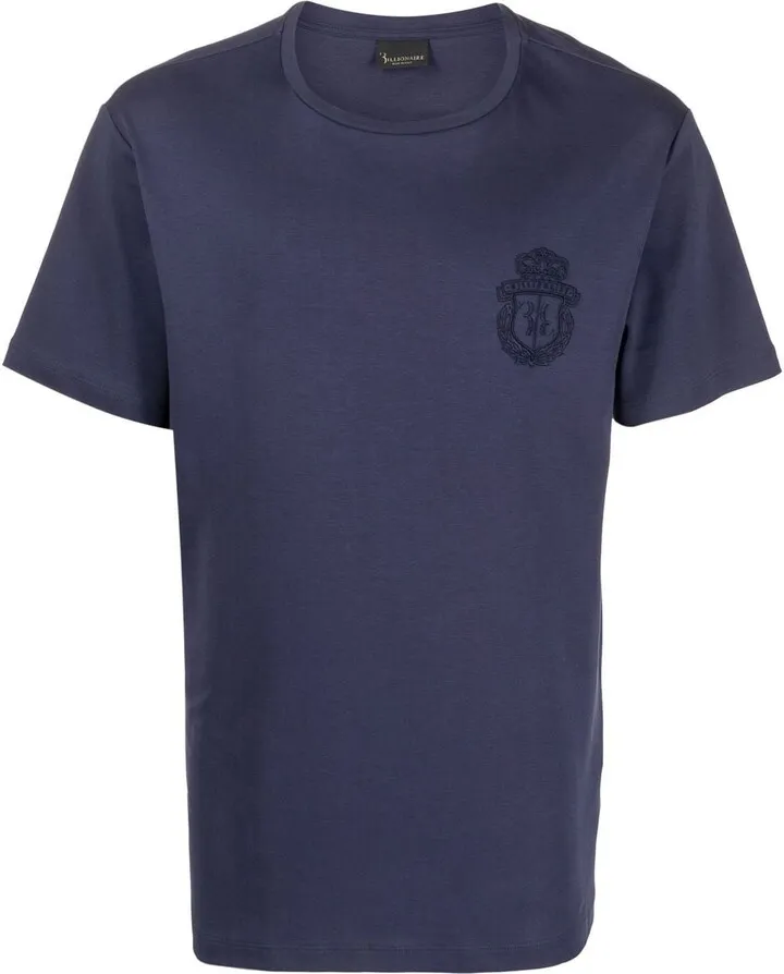 crest-motif short-sleeved T-shirt