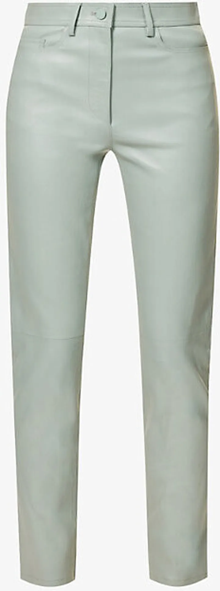 Womens Sage Teddy Straight-leg Leather Trousers