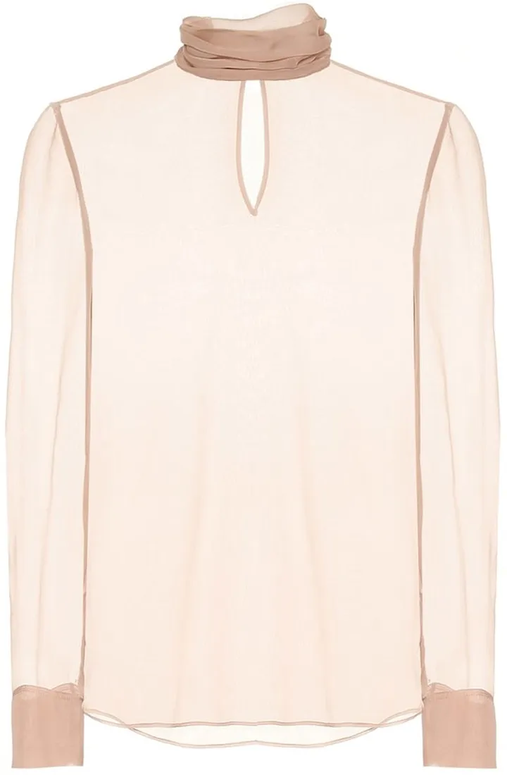 Valentino silk chiffon turtleneck top