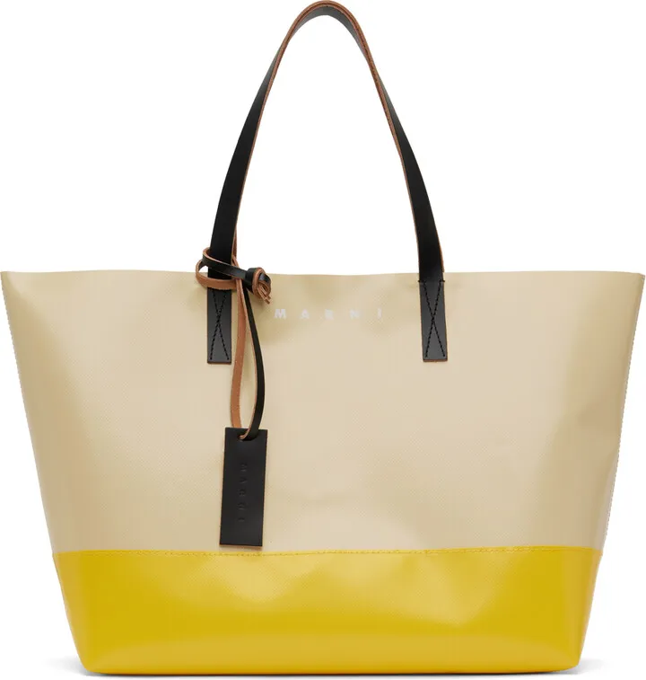 Marni Beige & Yellow Tribeca Tote