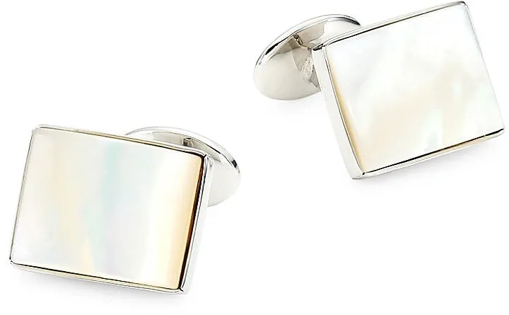 2-Piece Sterling Silver & Mother Of Pearl Cufflink