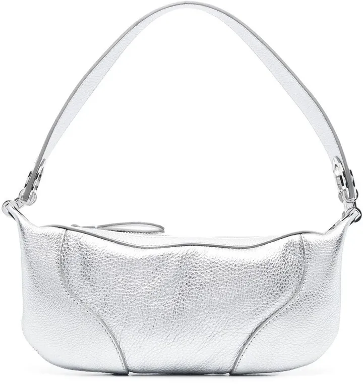 Metallic-Effect Leather Shoulder Bag