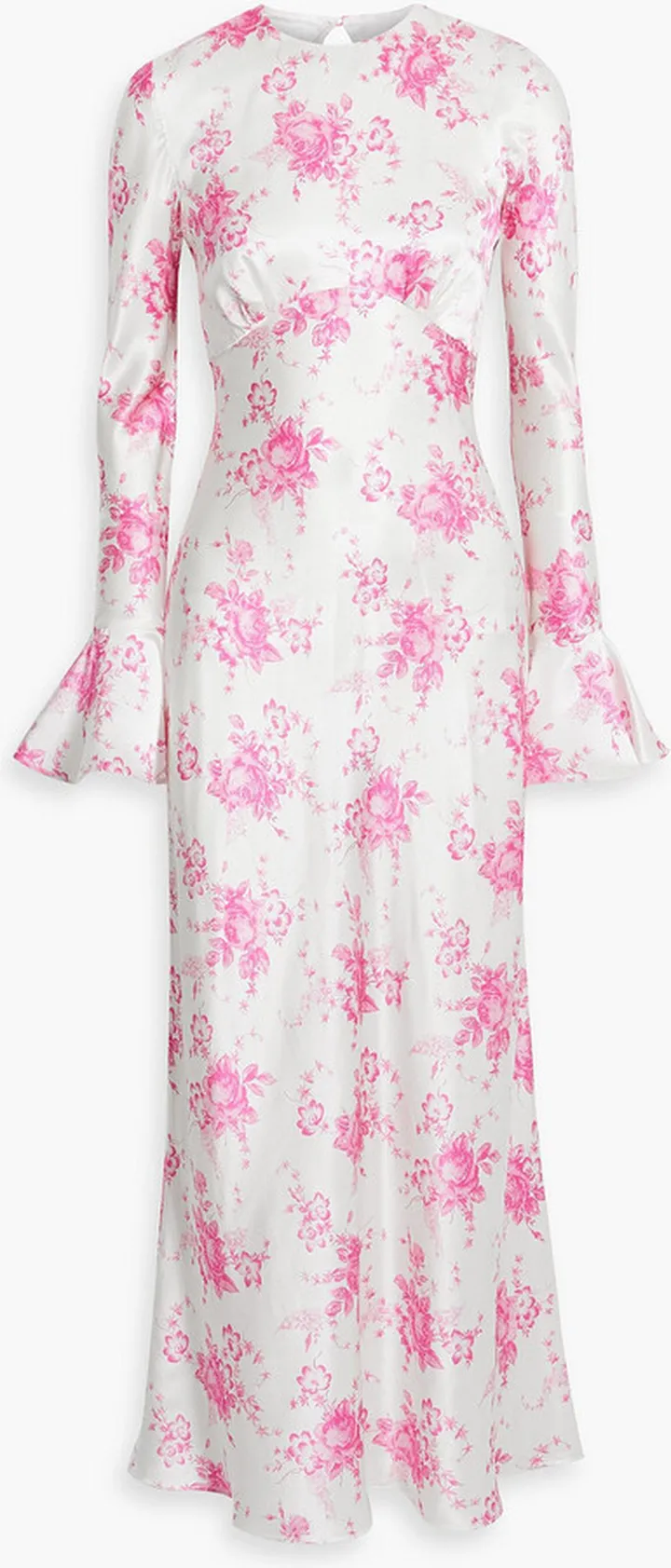 Open-back floral-print silk-satin maxi dress