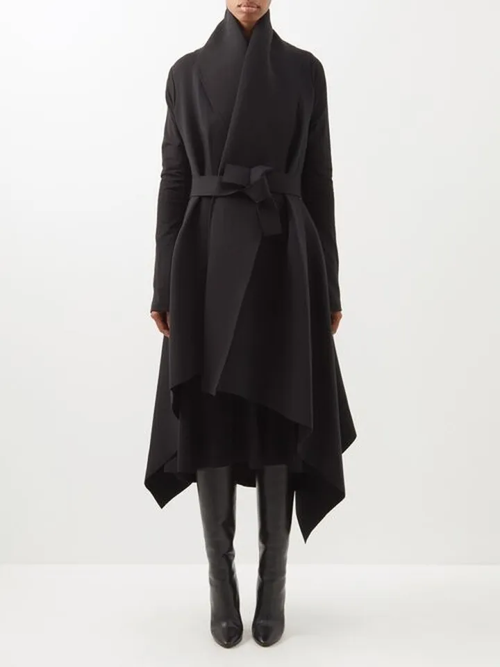 Blanket Asymmetric Cotton-blend Jersey Coat
