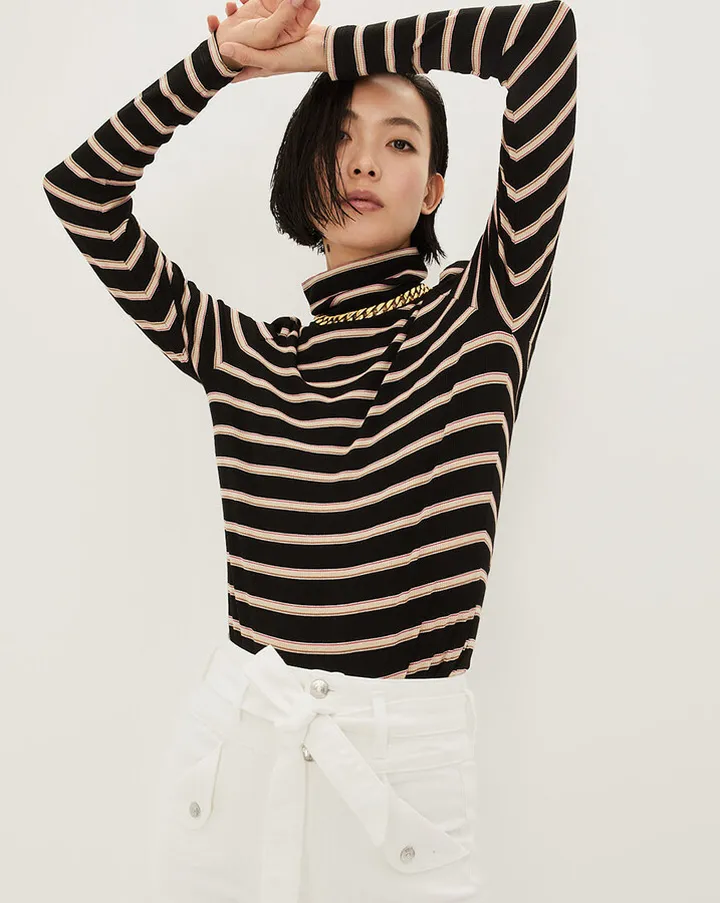 Cedar Striped Turtleneck