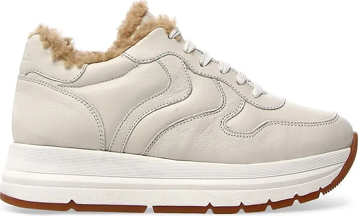 Voile Blanche Maran Leather & Shearling Platform Sneaker