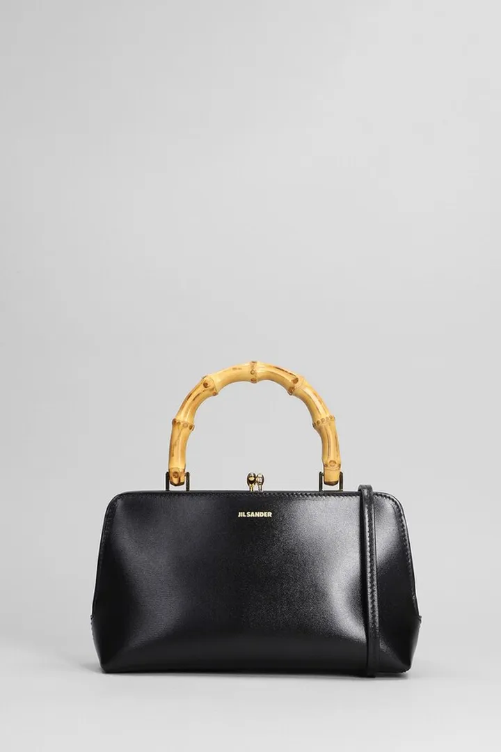 Gojii Bambo Hand Bag In Black Leather