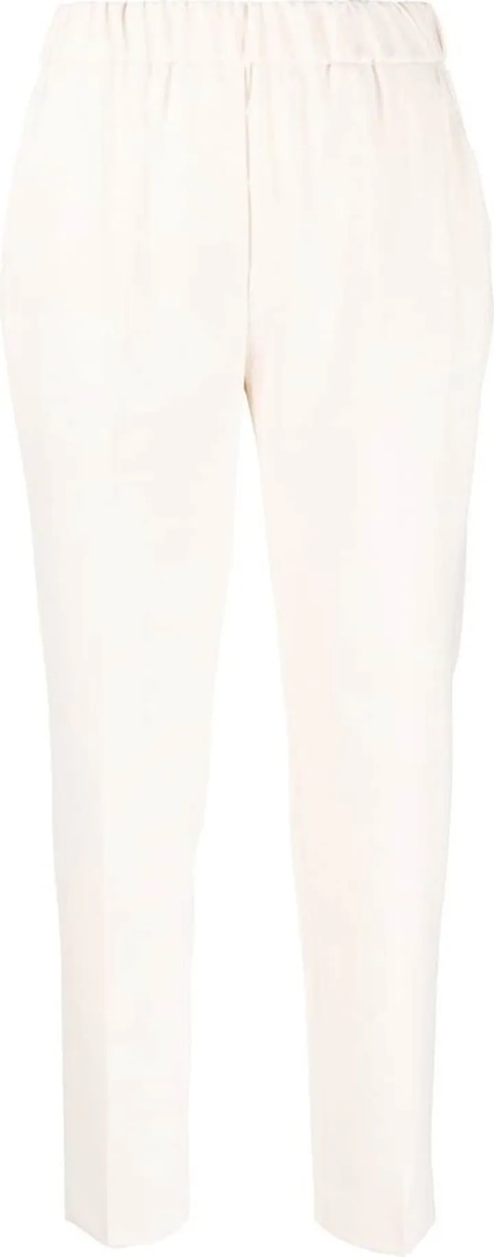 Elasticated-Waist Cropped Trousers