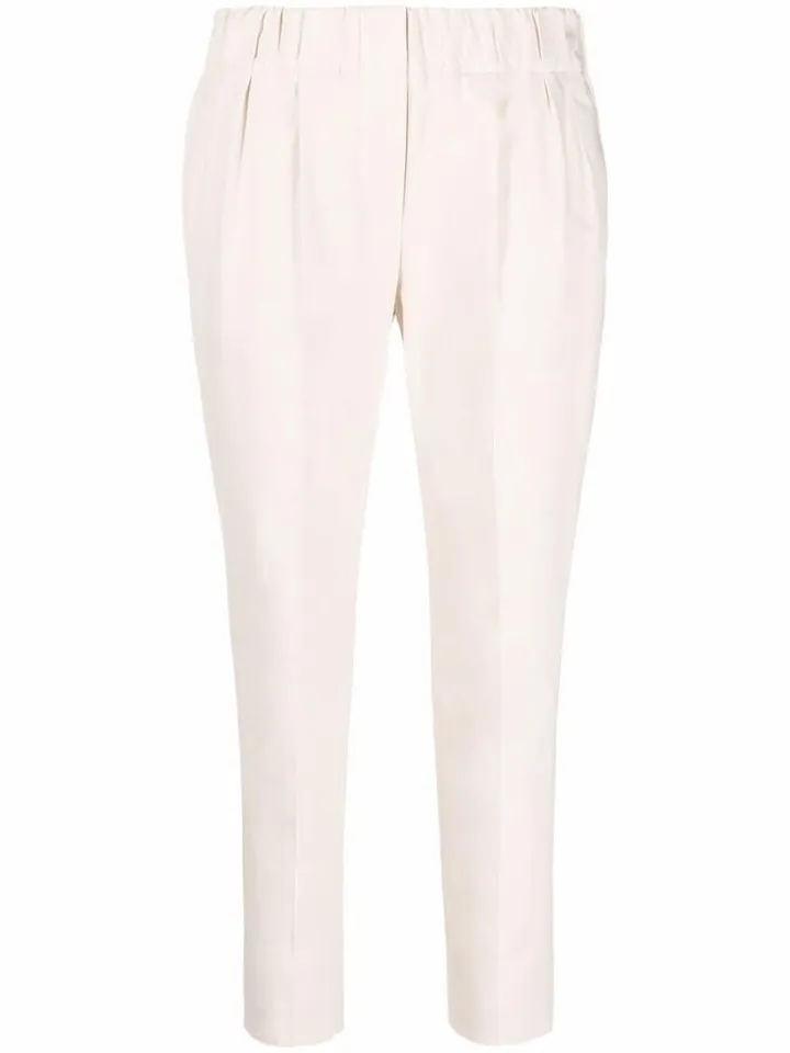 Cropped Slim-Cut Trousers