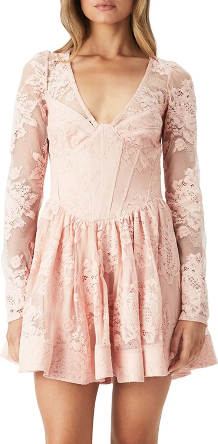 Ellie Corset Long Sleeve Lace Minidress