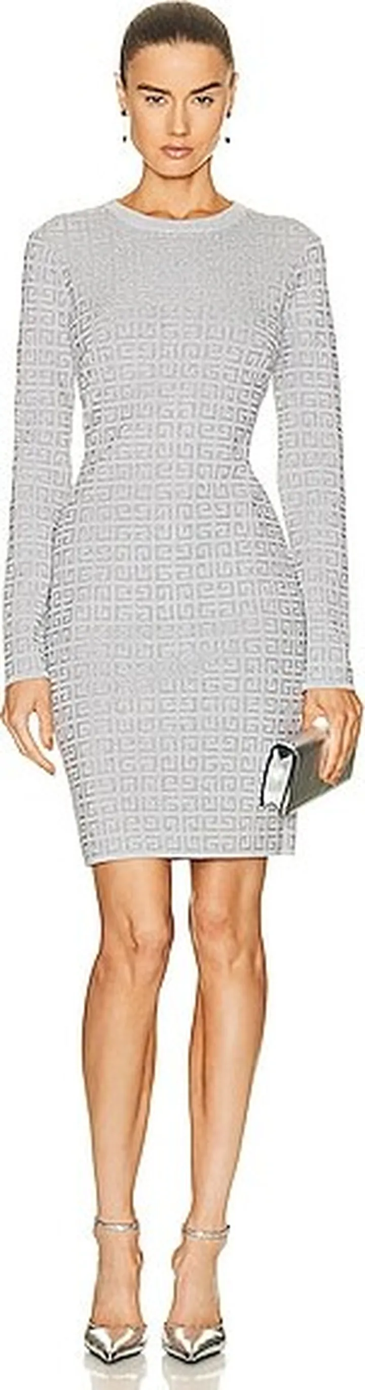 Givenchy All Over Knitted Dress in Grey