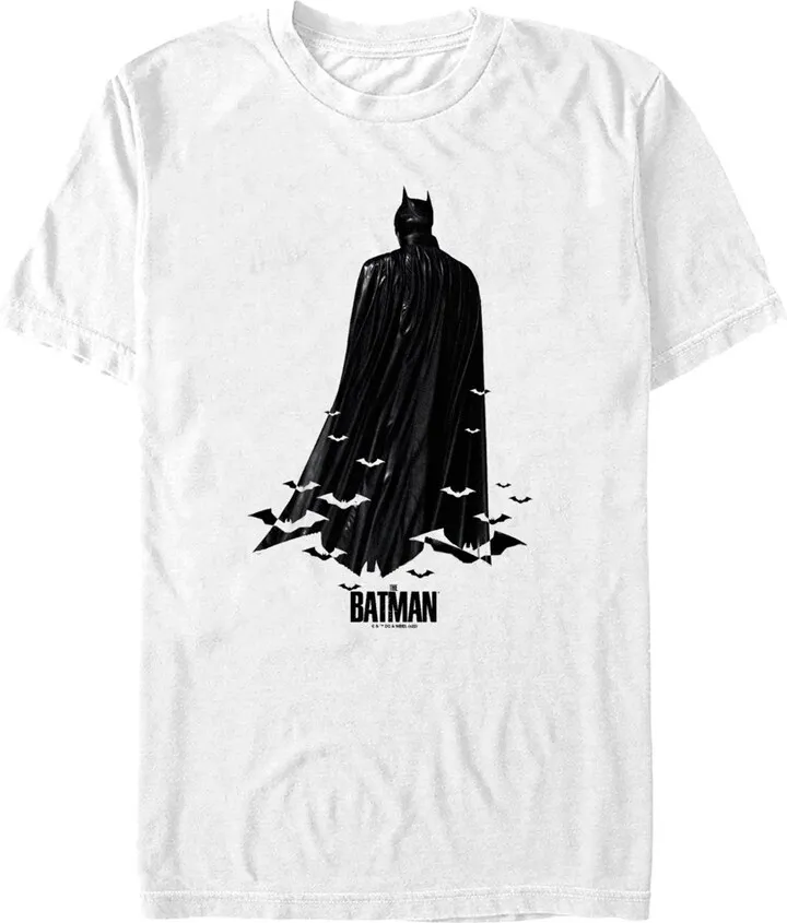 Men's The Batman Silhouette Bats T-Shirt - White - Medium