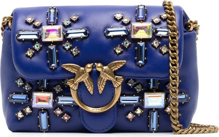 Love Puff gemstones quilted shoulder bag