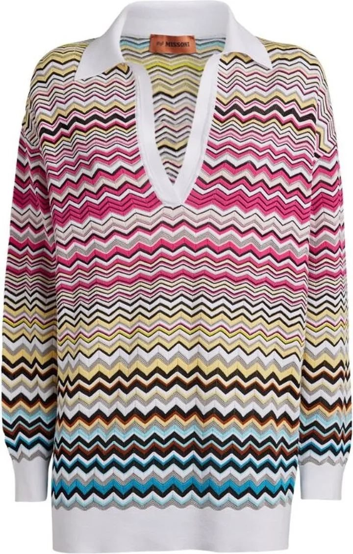 Missoni Striped V-Neck Polo Sweater