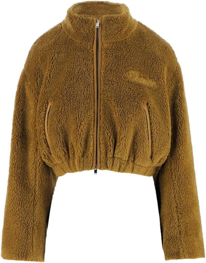 Khaite Logo Embroidered Cropped Zipped Jacket