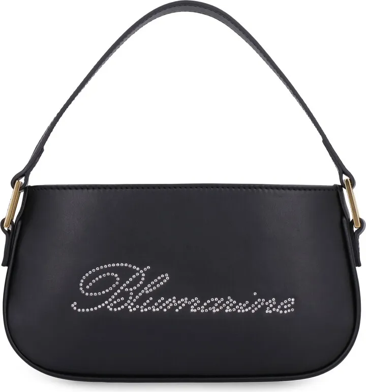 Logo Print Leather Handbag