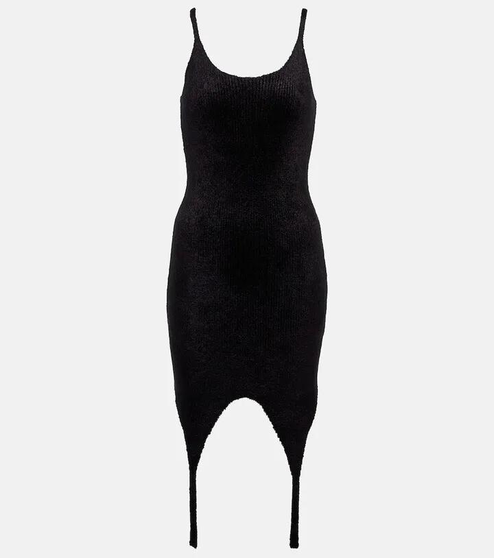 Ribbed-knit minidress