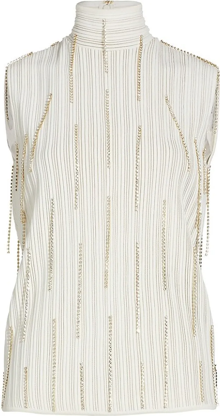 Ottoman Stripe Chain-Detail Top