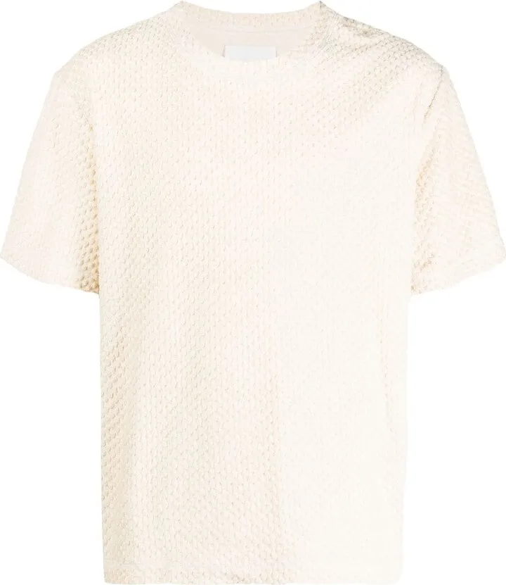 textured drop-shoulder T-shirt