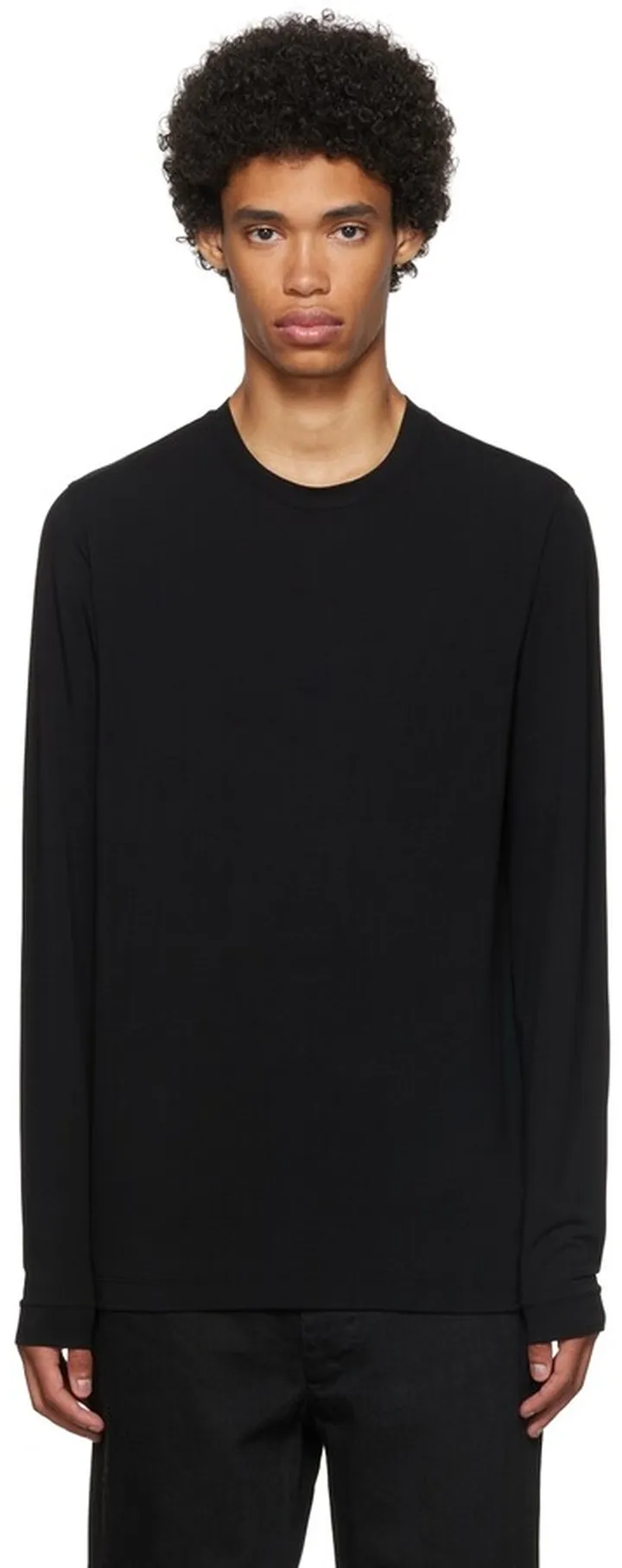 Giorgio Armani Black Viscose Long Sleeve T-shirt