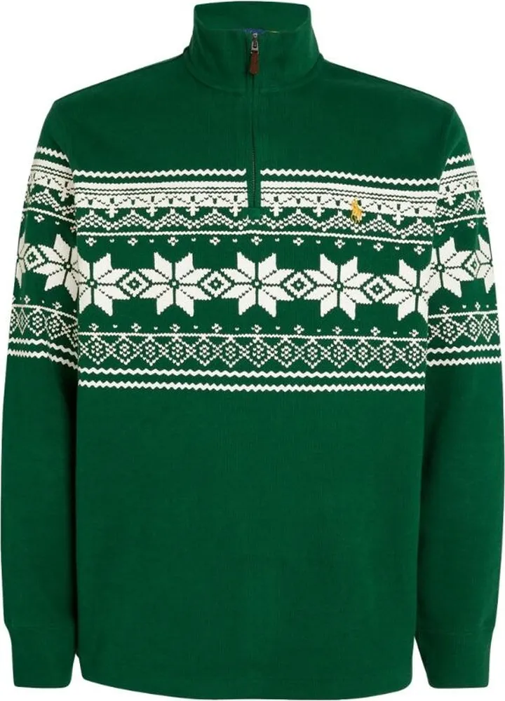 Polo Ralph Lauren Snowflake Print Half-Zip Sweater
