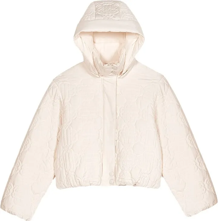 Short white puffer jacket