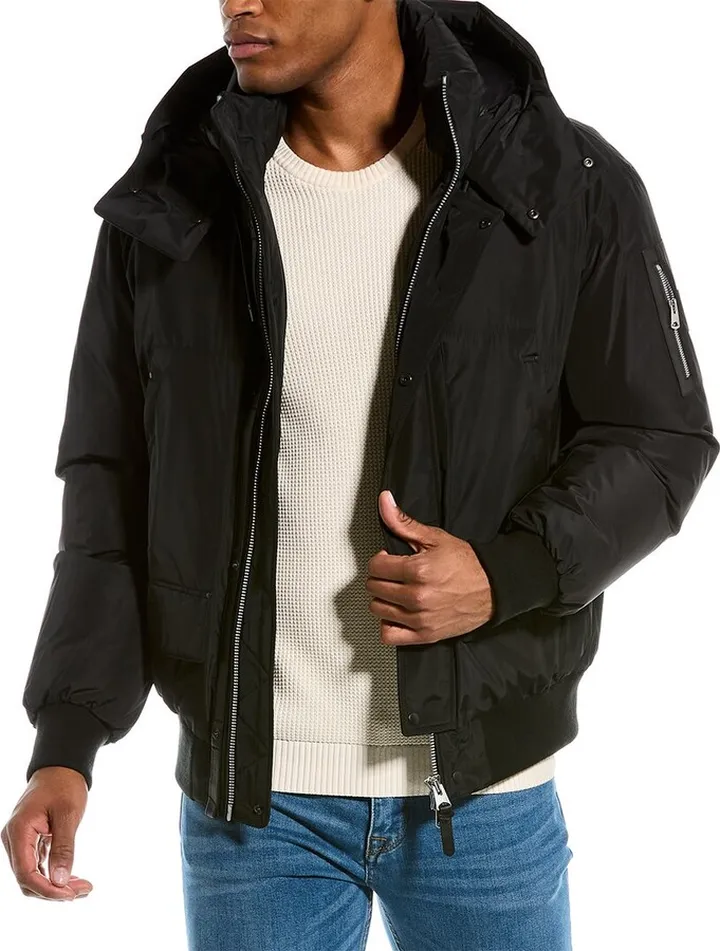 Mackage Viggo Leather-Trim Bomber Jacket
