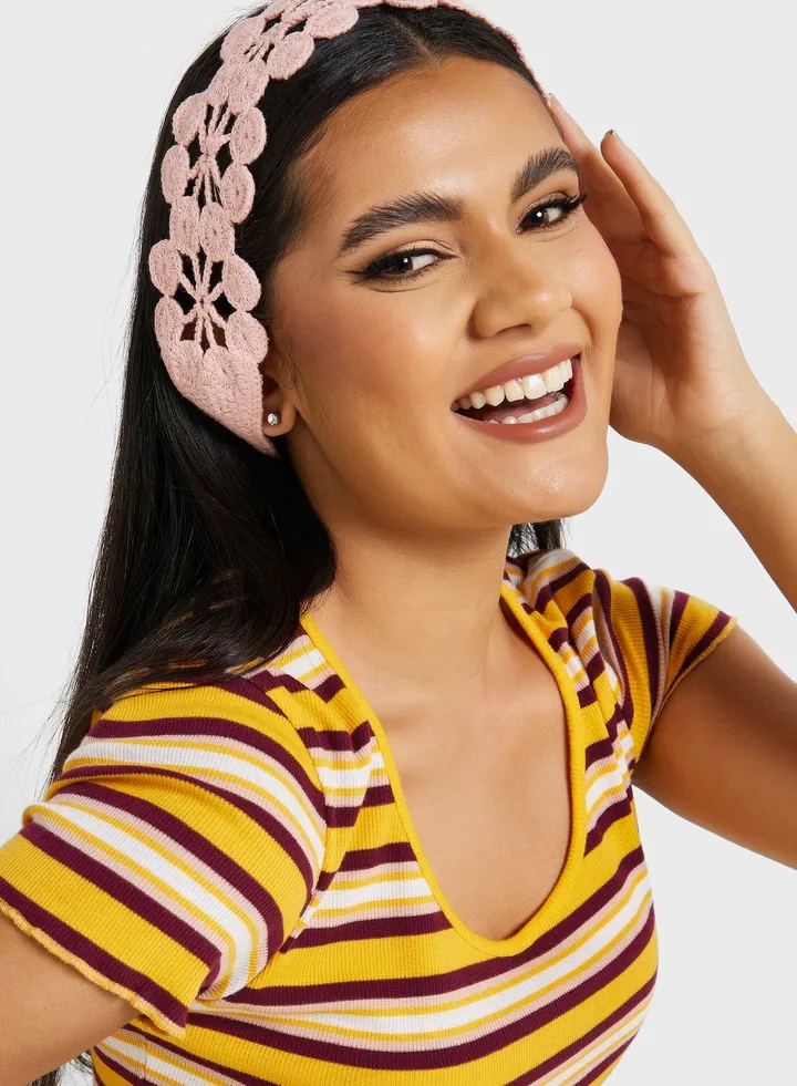 Crochet Floral Hair Band