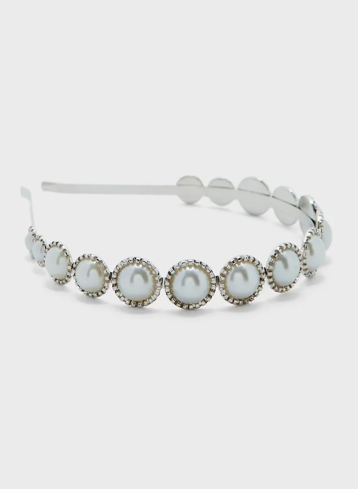 Pearl Detail Metal Headband