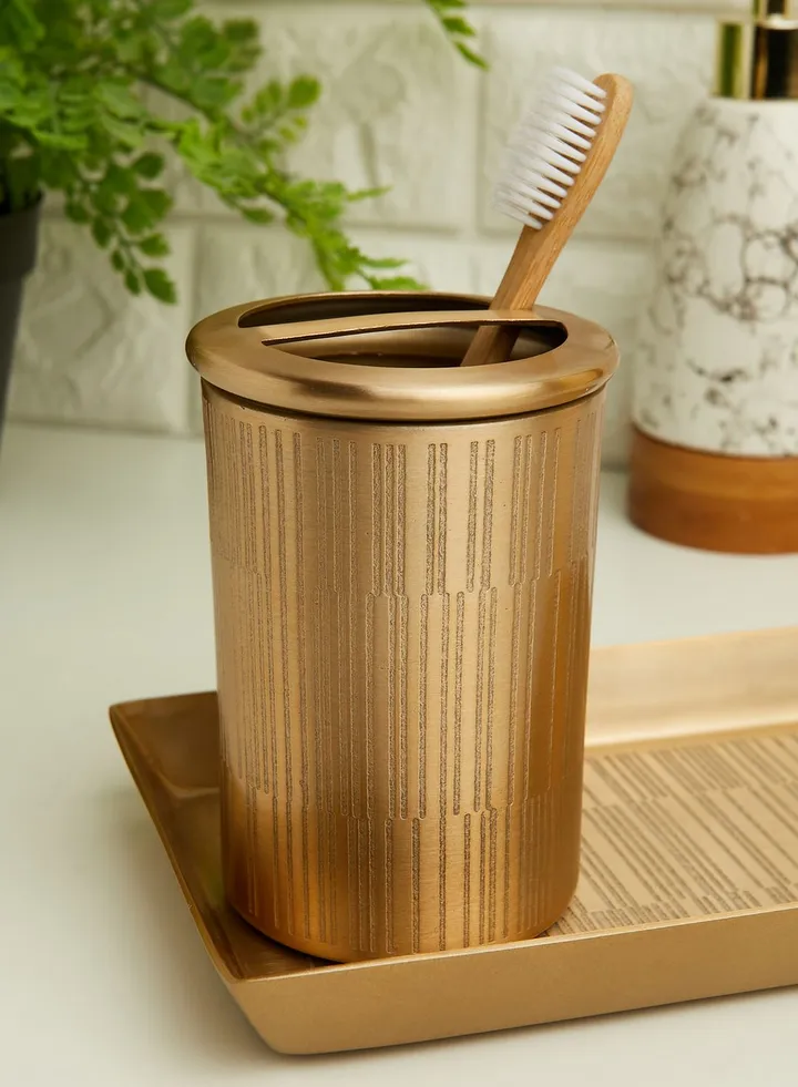 Allegra Champagne Gold Toothbrush Holder