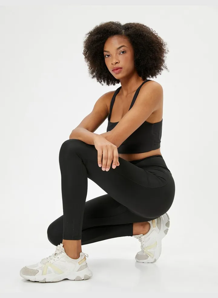 Sports Leggings Stitch Detail High Rise