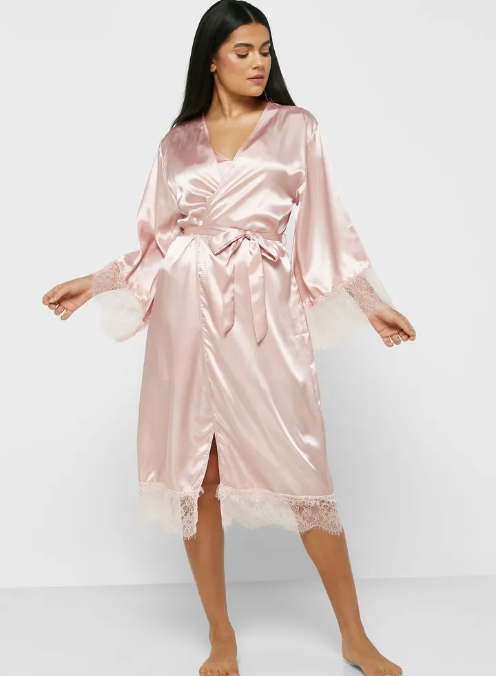 Lace Trim Night Robe