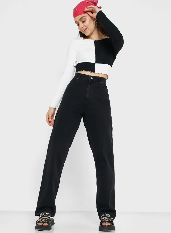 High Waist Straight Jeans
