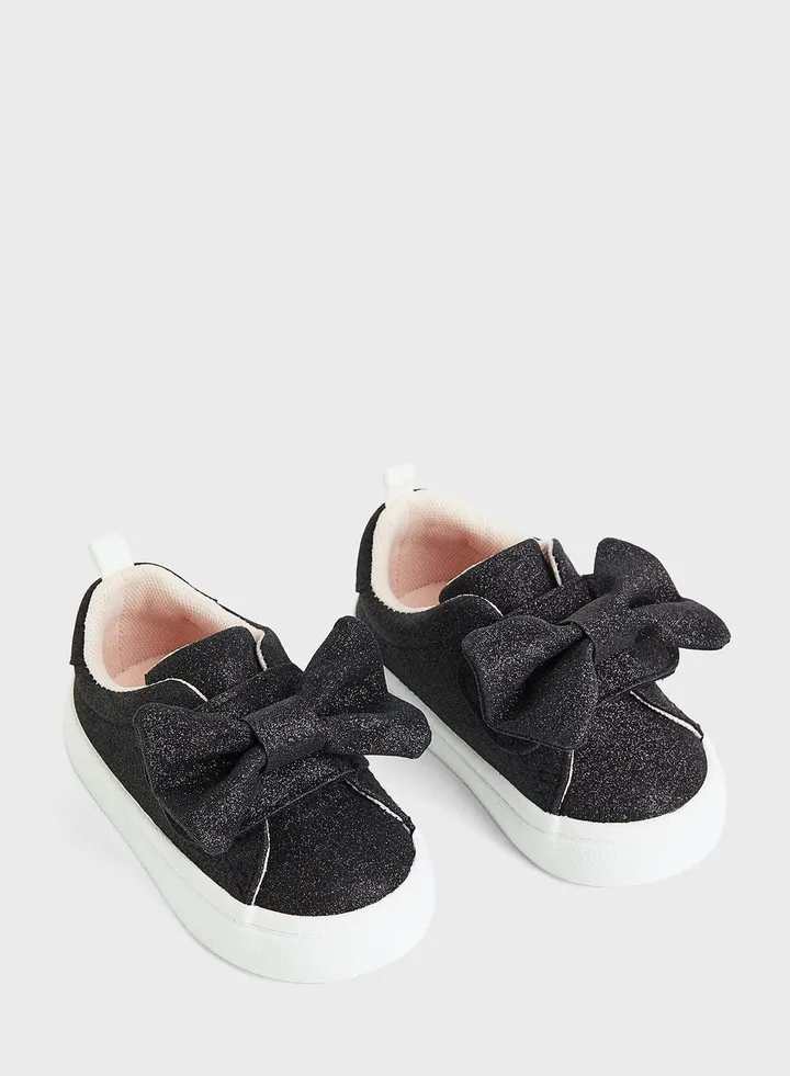 Kids Bow Detail Slip On Shoes