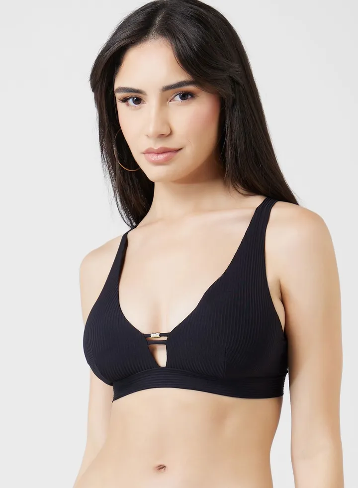 Cut Out Lace Detail Swim Top