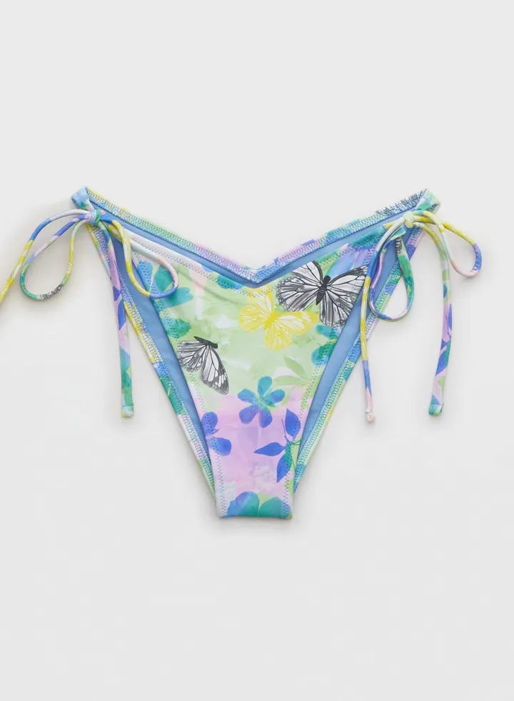 Printed Tie Detail Bikini Bottom