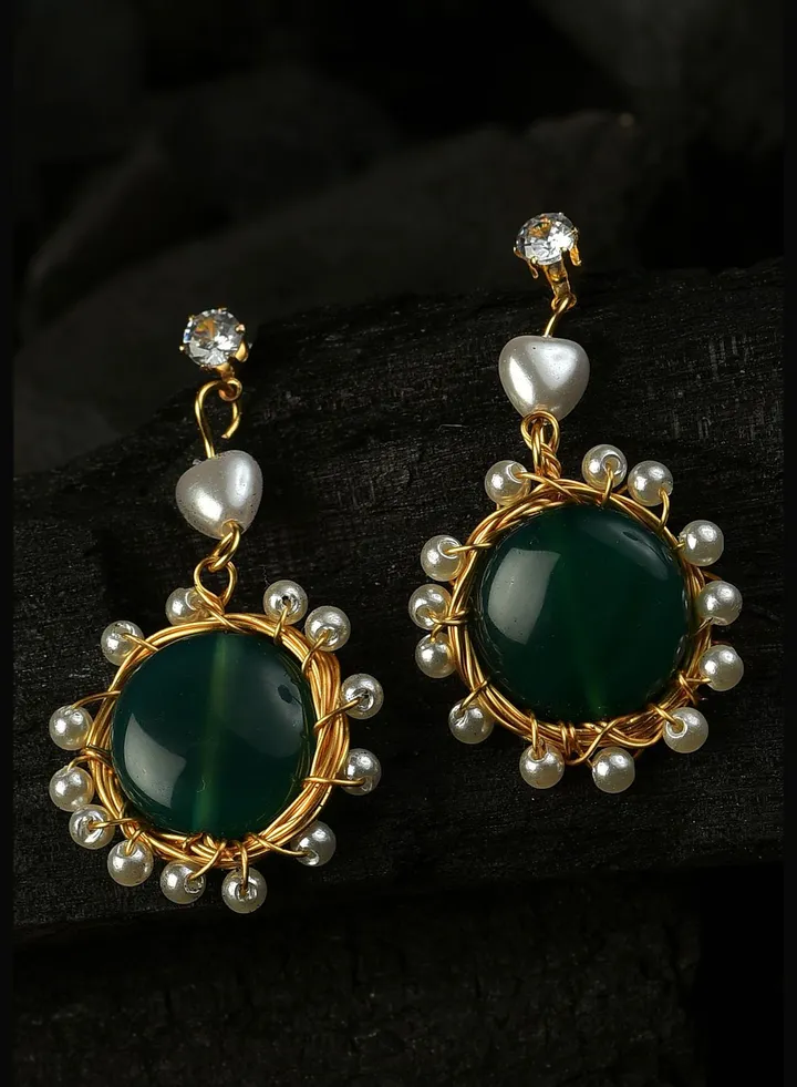 Gold Plated Pearl Beaded Drop Earring