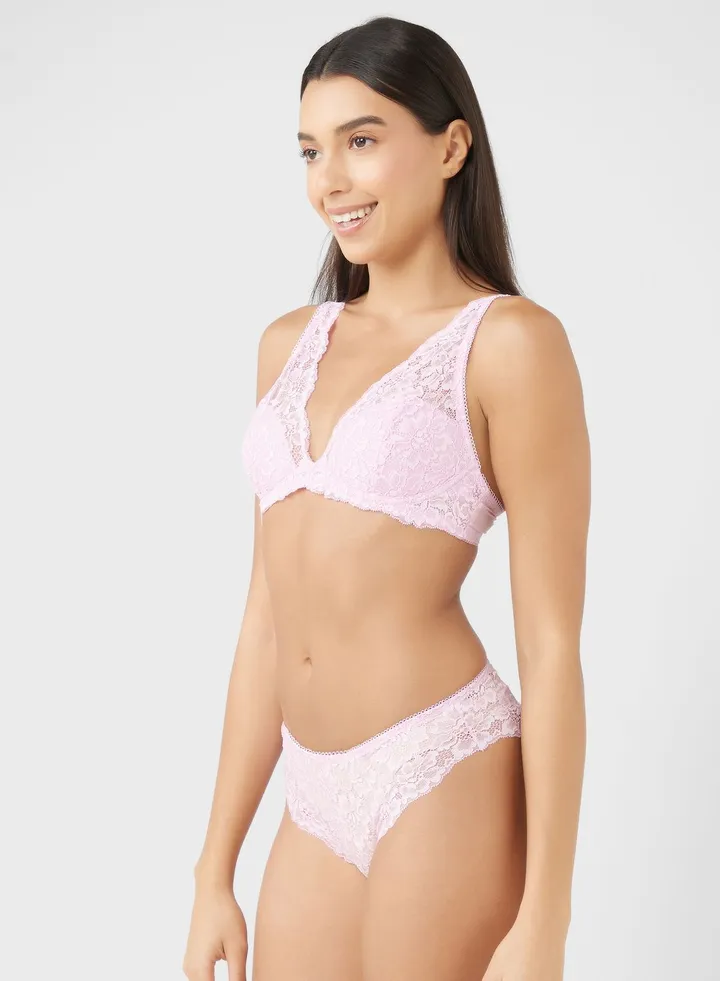 High Leg Lace Detail Brief