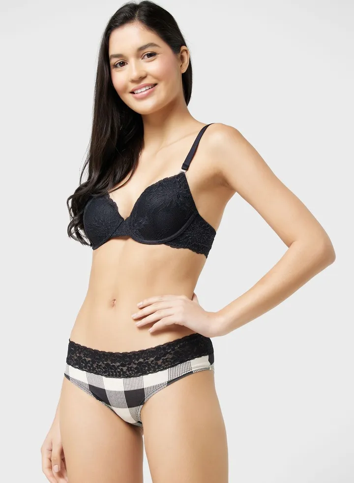 Lace Detail High Leg Brief
