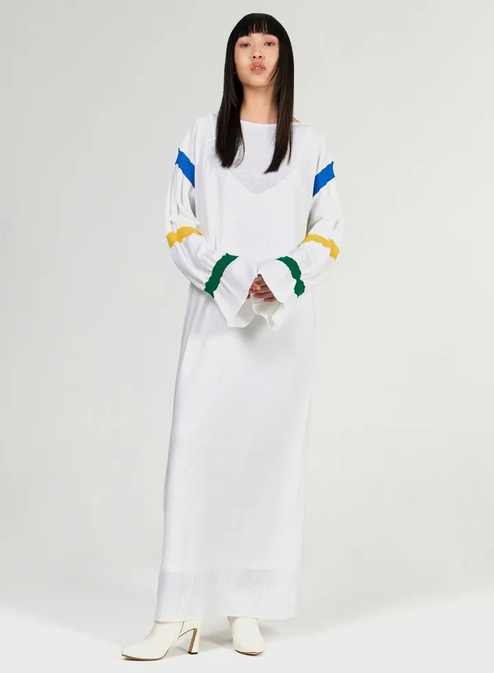 Contrasting Sleeve Kaftan